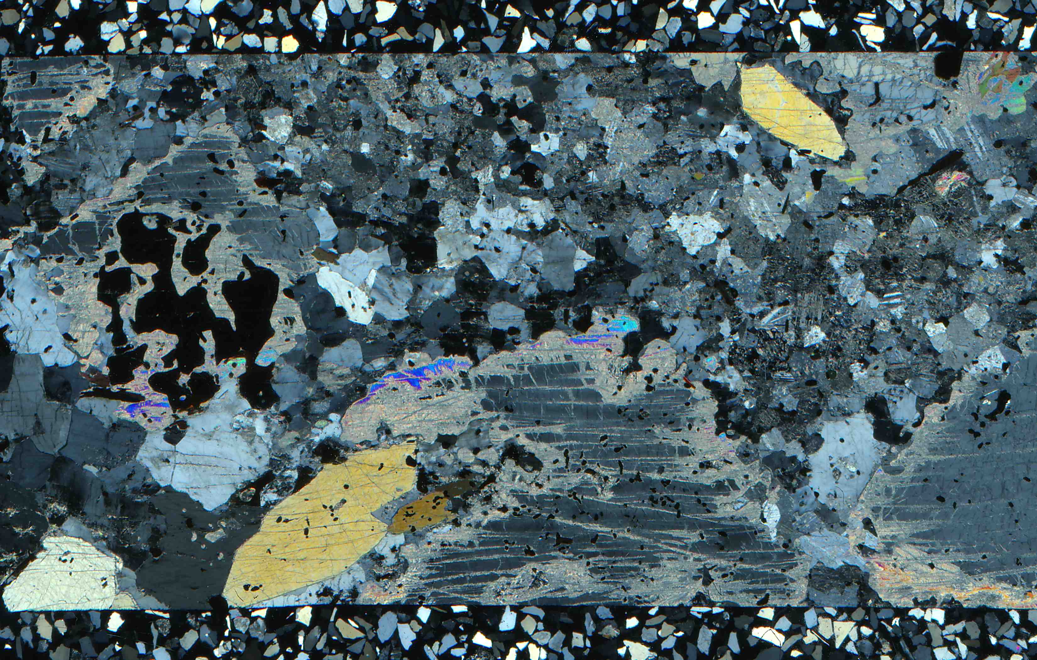 Moose River New York prismatine gneiss in thin section