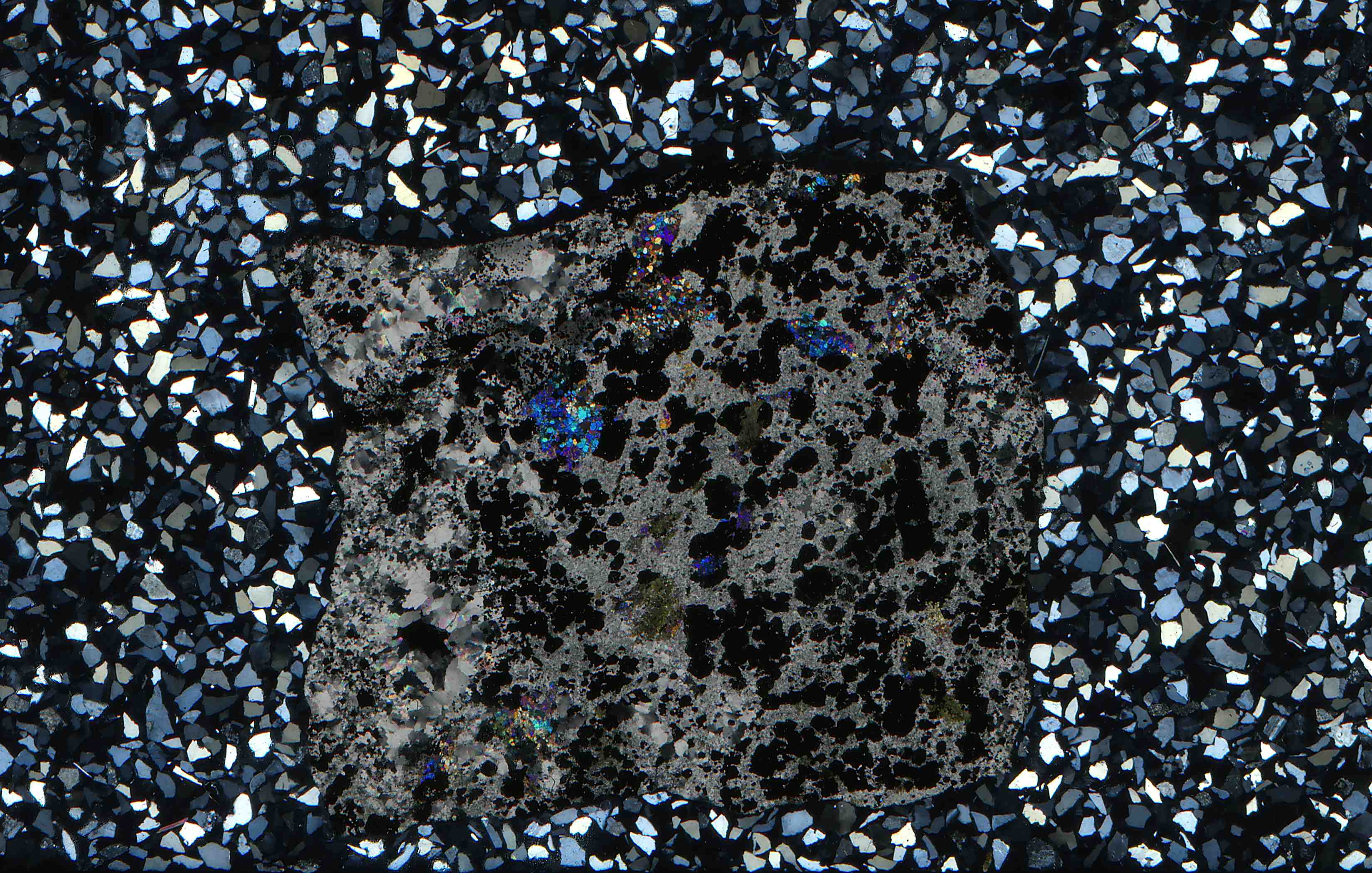 Ludvika Sweden knebelite and hematite in thin section