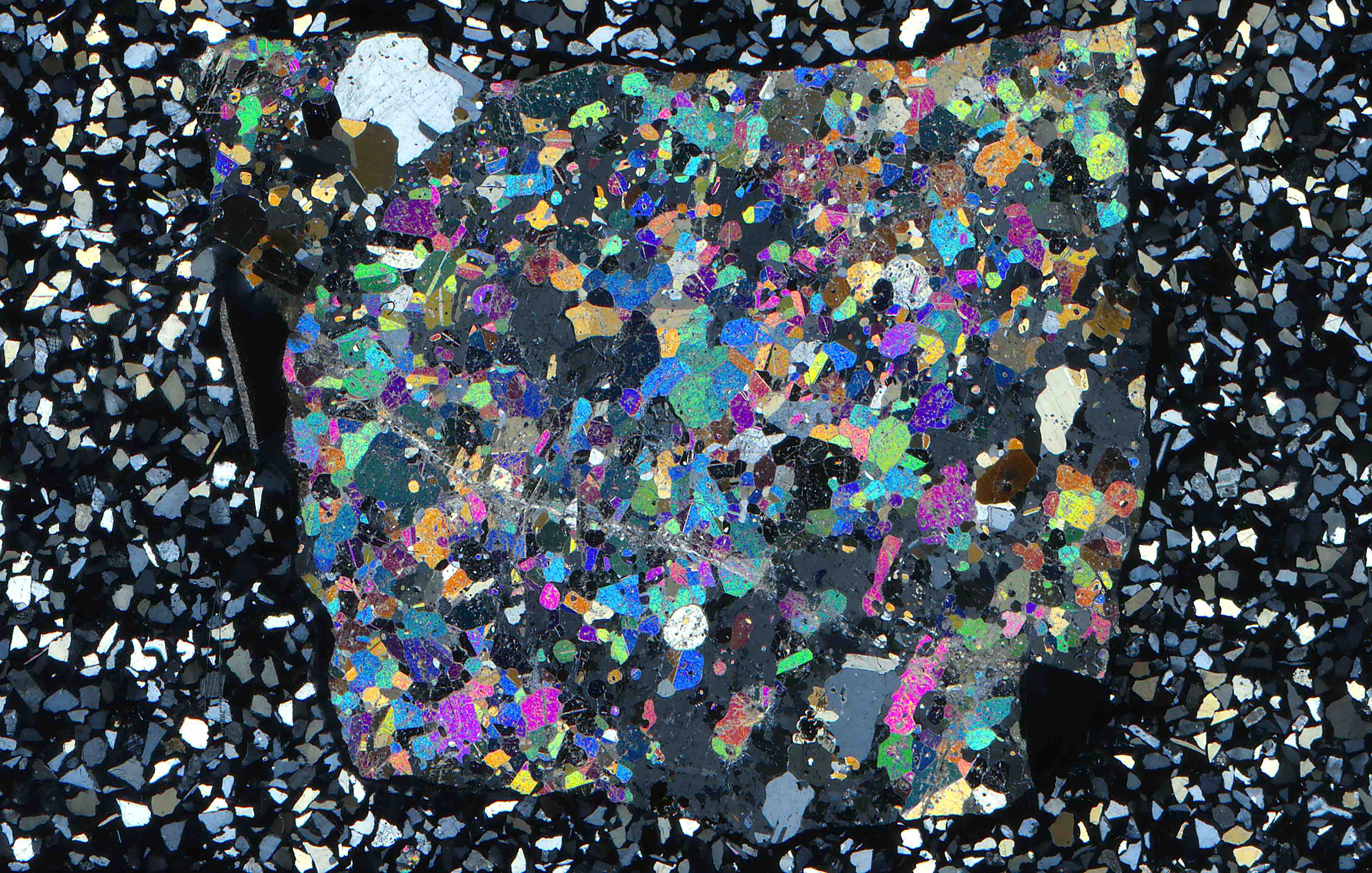 Fuka mine Japan hillebrandtite and spurrite in thin section