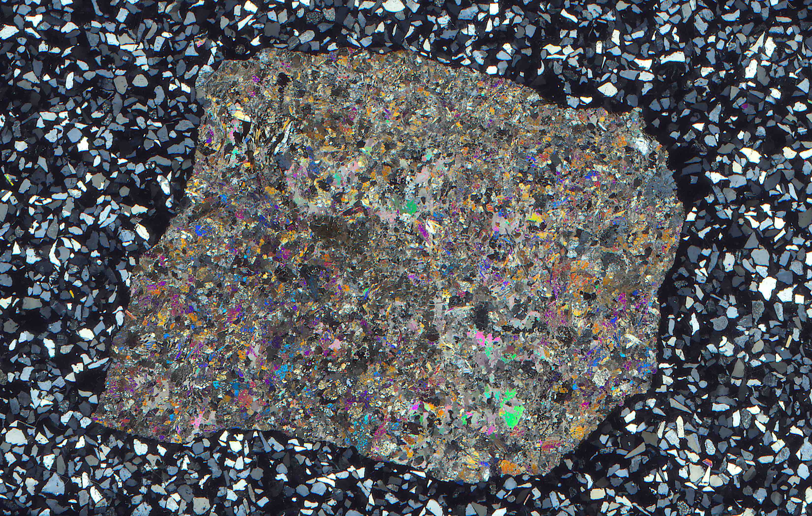 pabstite in thin section from Kalkar Quarry California